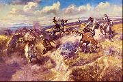 Charles M Russell Tight Dalley and a Loose Latigo oil painting artist